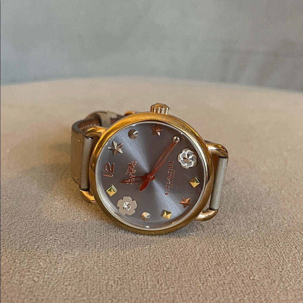 Coach Taupe Leather Strap Watch with Grey Sunray Dial - Picture 12 of 12